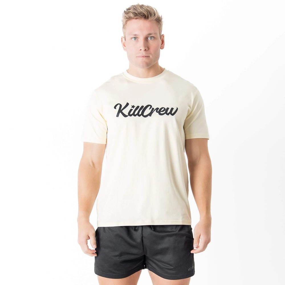Kill Crew Fighters Club Porrada Series Script T-Shirt Cream Black ST-101 2XL